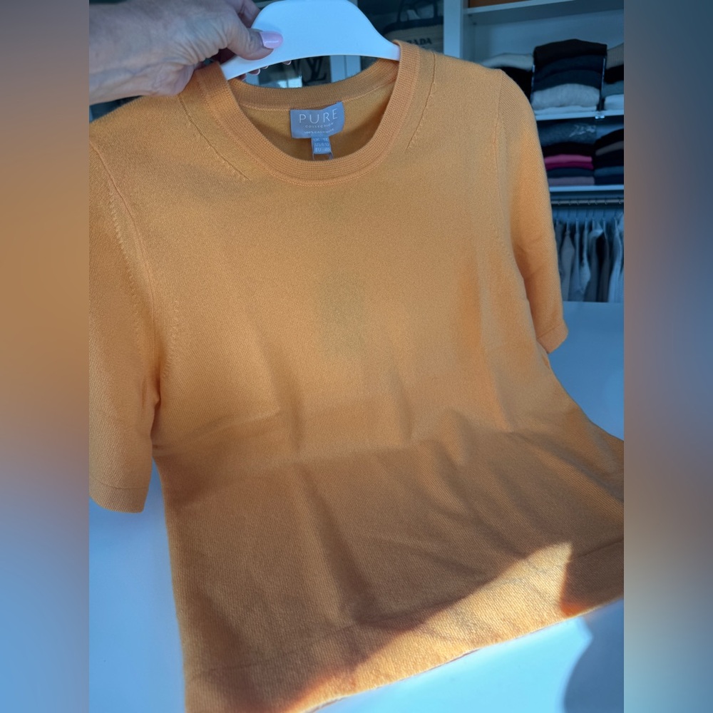 Pure Collection Apricot cashmere t-shirt